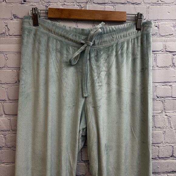 Juicy Couture Light Blue Velour Bling Track Drawstring Pants Size Medium Cozy - Picture 2 of 7